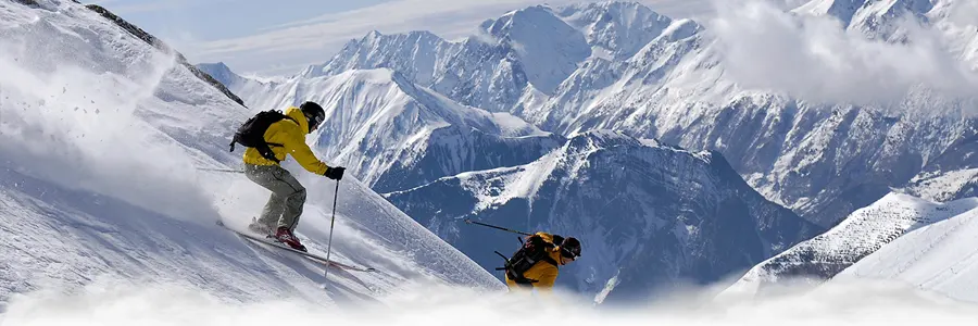 Gulmarg in Jammu & Kashmir with snow-covered slopes and skiing