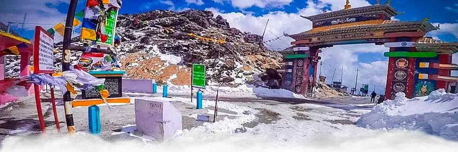 Tawang Monastery surrounded by snowfall in Arunachal Pradesh
