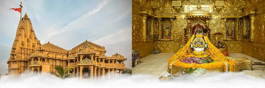 Somnath Jyotirlinga temple in Gujarat near the Arabian Sea