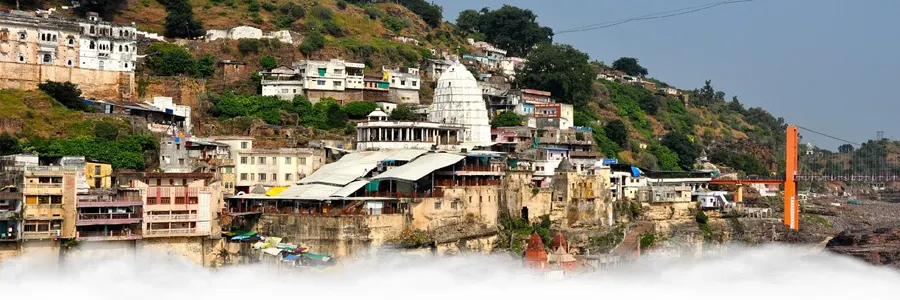 Omkareshwar Jyotirlinga temple on Narmada River island in MP
